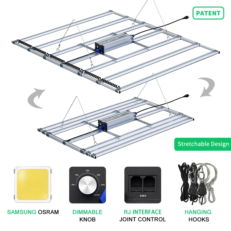 Commercial Indoor Greenhouse Retractable Design LED Grow Light 800W for Medical Plants Growing