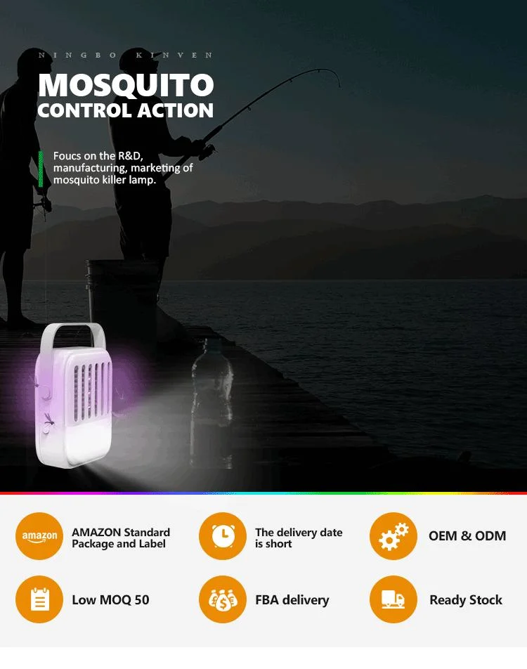 Rechargeable Camping Light 3.6W 5V ABS Insect Traps Bug Zapper Mosquito Zapper Lamp Mosquito Killer Lantern with Solar Panel