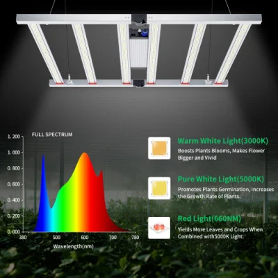 Hochleistungs-faltbares LED-Wachstumslicht 680 W Vollspektrum Lm301b-Dioden Dimmbare LED-Wachstumslichter für medizinische Pflanzen